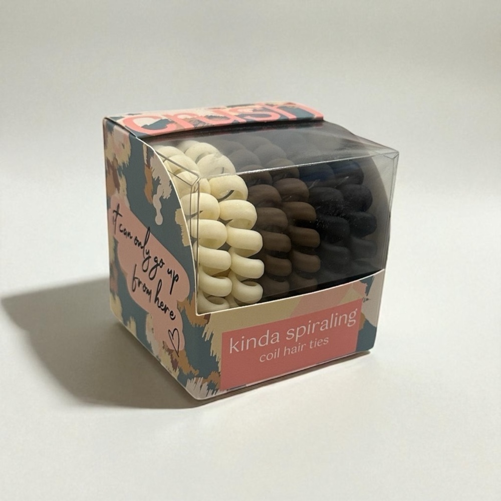 NIB Kinda Spiraling Coil Hair Ties 6ct neutral colors